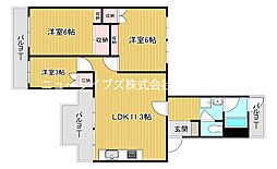 コーポ千石A-2棟 3LDKの間取図画像