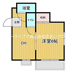 サンプラザ藤田 1DKの間取図画像