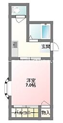 ラ・ルミエール 1Kの間取図画像