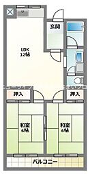 メゾンヒラク 2LDKの間取図画像