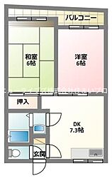 大丸マンション 2DKの間取図画像