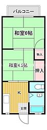 山本ハイツ 2Kの間取図画像