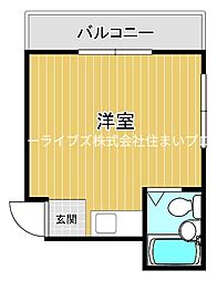 エスパシオ古川橋1 ワンルームの間取図画像