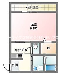リブ・トウダ 1Kの間取図画像