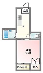 ラ・ルミエール 1Kの間取図画像