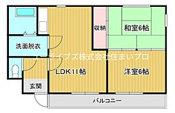アビタ八番館 2LDKの間取図画像