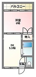 末広大丸マンション 1DKの間取図画像