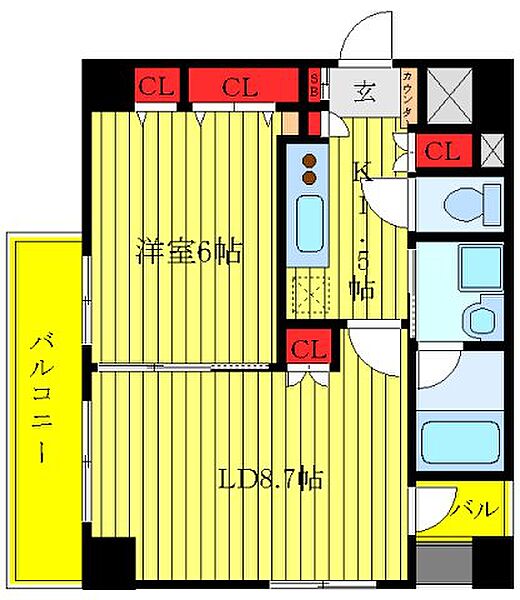 東京都北区中十条4丁目(賃貸マンション1LDK・9階・40.87㎡)の写真 その2