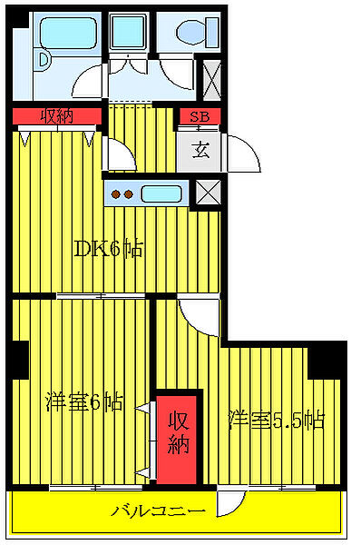 東京都豊島区駒込3丁目(賃貸マンション2DK・2階・53.31㎡)の写真 その2