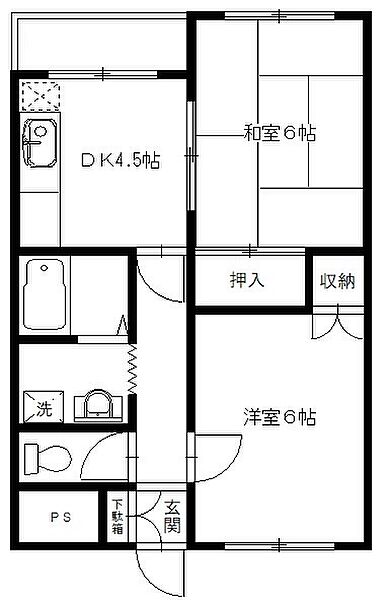 アムールチュラ 203｜埼玉県川口市末広3丁目(賃貸マンション2DK・2階・42.23㎡)の写真 その2