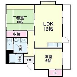 遠州鉄道 助信駅 徒歩8分の賃貸マンション 2階2LDKの間取り