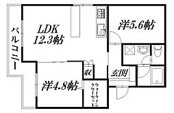 マンションヒカリ2 1LDKの間取図画像