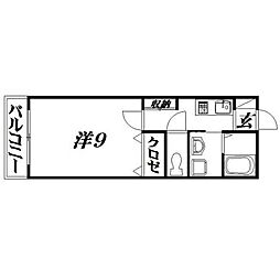 フロンティア 1Kの間取図画像