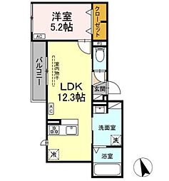 SUN HILLS三組 1LDKの間取図画像