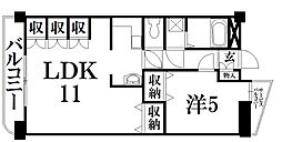 アルコV 1LDKの間取図画像