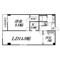 アルコ8 2LDKの間取図画像