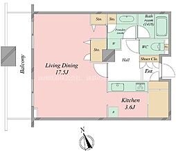 D'グラフォート浜松D'sTower 1Kの間取図画像