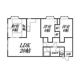 グレース蜆塚 3LDKの間取図画像
