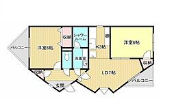エヴァ・グリーン 2LDKの間取図画像