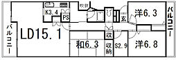 ガーデンローズ 3SLDKの間取図画像