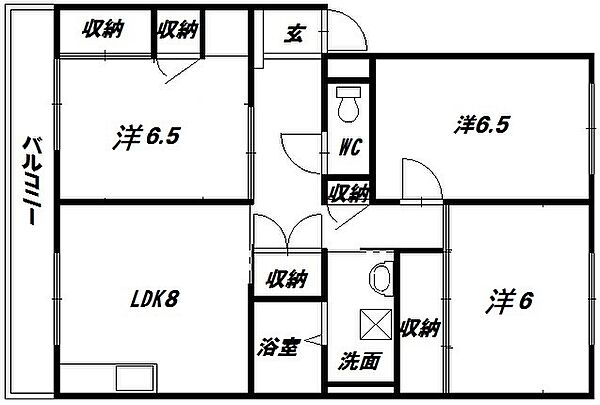 静岡県浜松市中央区三和町(賃貸マンション3DK・2階・71.01㎡)の写真 その2