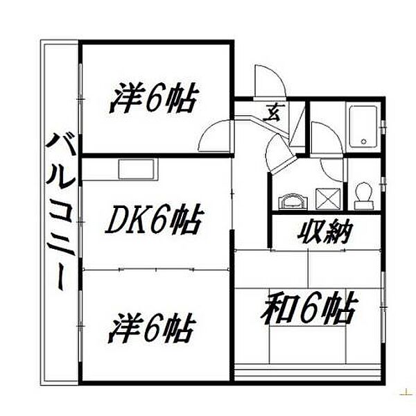 静岡県浜松市中央区参野町(賃貸マンション3DK・3階・55.70㎡)の写真 その2