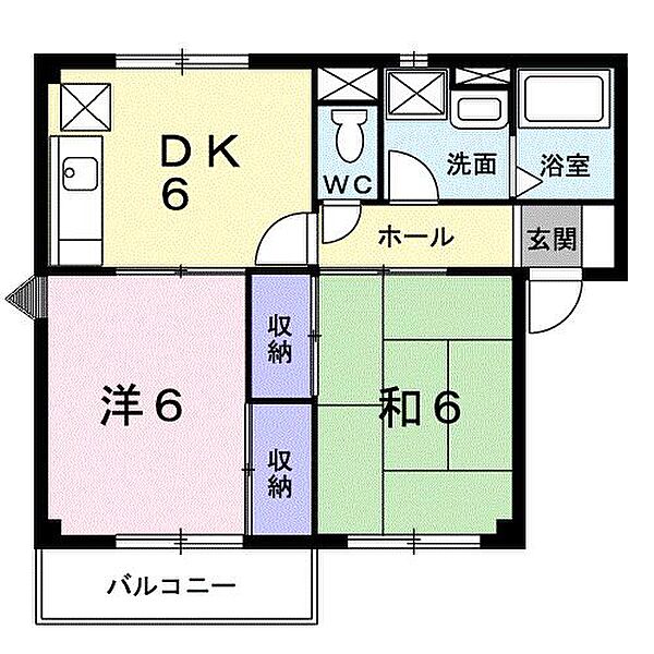 静岡県浜松市中央区小池町(賃貸アパート2DK・2階・44.46㎡)の写真 その2