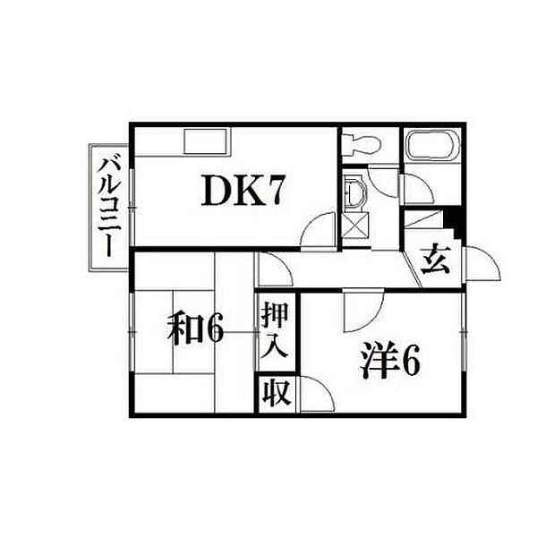 静岡県浜松市中央区有玉北町(賃貸アパート2DK・2階・46.37㎡)の写真 その2