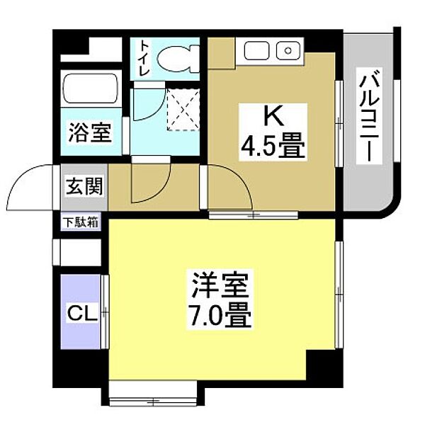 静岡県浜松市中央区元浜町(賃貸マンション1K・6階・34.98㎡)の写真 その2