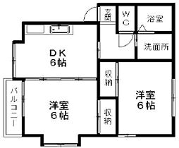 アビタシオン1 2DKの間取図画像