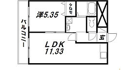 サウスコート 1LDKの間取図画像