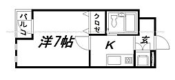 レインボープラザ 1Kの間取図画像