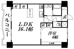 アップル第7マンション 1LDKの間取図画像