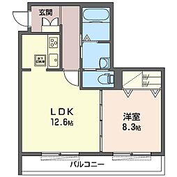 シャーメゾン成華 1LDKの間取図画像