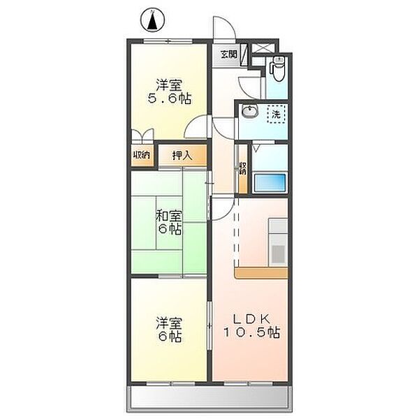 滋賀県守山市伊勢町(賃貸マンション3LDK・1階・61.05㎡)の写真 その2