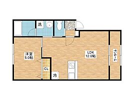 Luz Ov　ルースオーヴ 2階1LDKの間取り