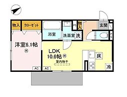 D-ROOM守山3丁目 1階1LDKの間取り