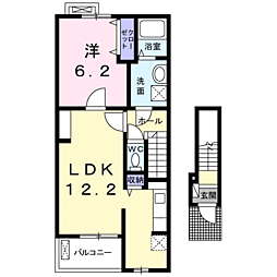 アニメート・トクヨーＰａｒｔII 2階1LDKの間取り