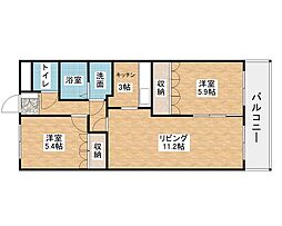 サンクレール3 2LDKの間取図画像