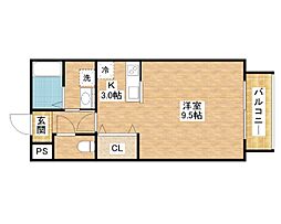 over book 2階ワンルームの間取り