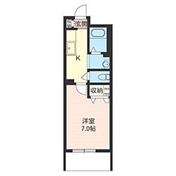 トアサール　201号室 2階1Kの間取り