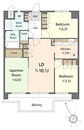 マイキャッスル武蔵野中央公園 3LDKの間取り
