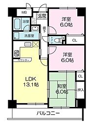 ロイヤルシティー日生 3LDKの間取図画像