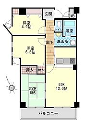 ビラノーブル千代が丘 3LDKの間取図画像