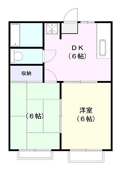 ファミール赤坂 202｜栃木県佐野市赤坂町(賃貸アパート2DK・2階・32.42㎡)の写真 その2