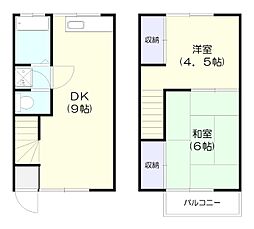 ＡＫホーム弐番館 1階2DKの間取り
