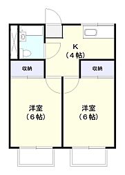 DK大栄A棟 2Kの間取図画像