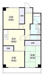 コスモビル 3DKの間取図画像