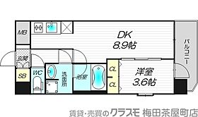 NORTH VILLAGE 伍番館  ｜ 大阪府大阪市北区中津6丁目2-22（賃貸マンション1LDK・7階・32.66㎡） その2