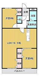 リバーサイドマリオ 2LDKの間取図画像